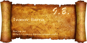 Ivanov Barna névjegykártya