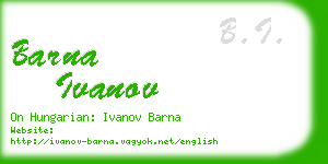 barna ivanov business card